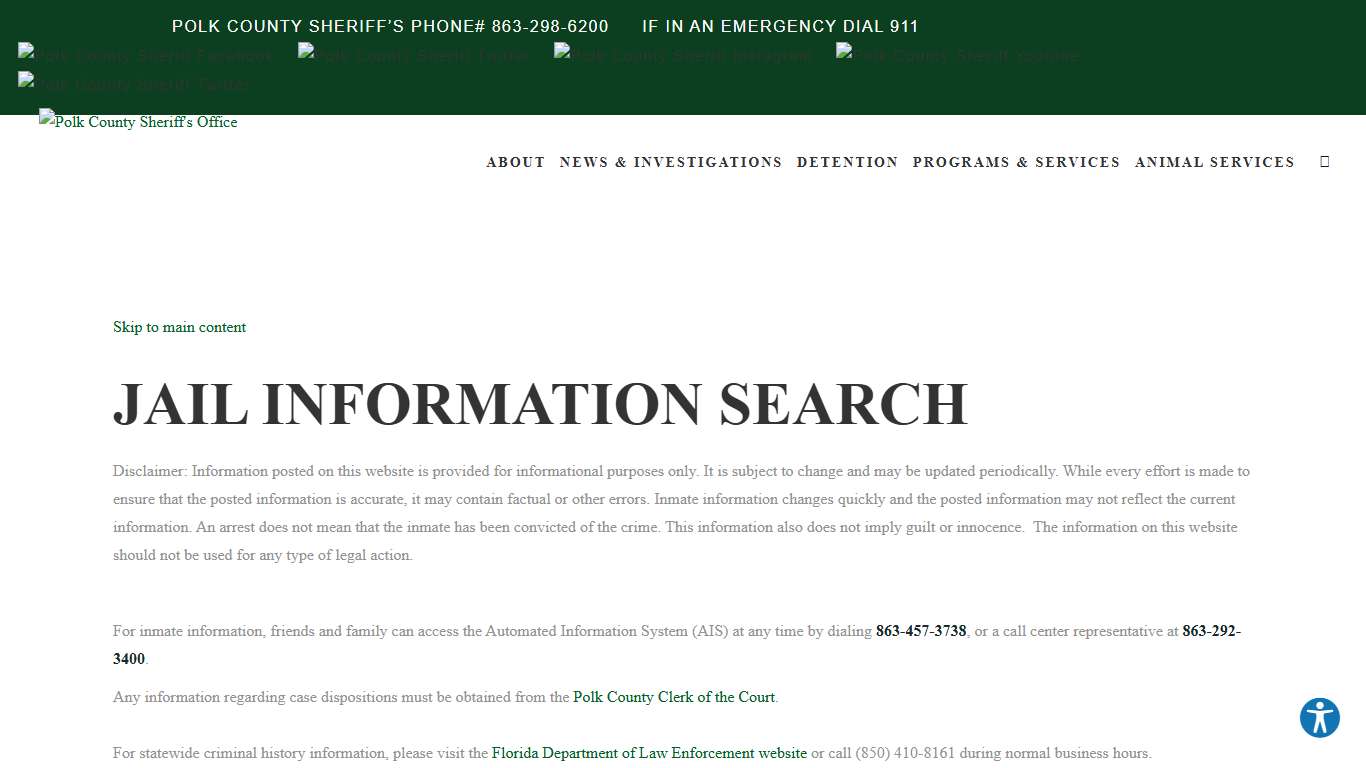 Jail Inquiry Polk County Sheriff's Office